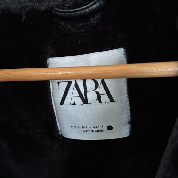 NWOT Zara Acne Shearling Style Moto Jacket Sz S - Picture 11 of 13